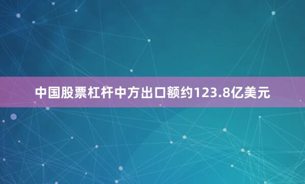 中国股票杠杆中方出口额约123.8亿美元
